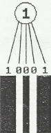 Code 11 條碼字元'1'編碼方式